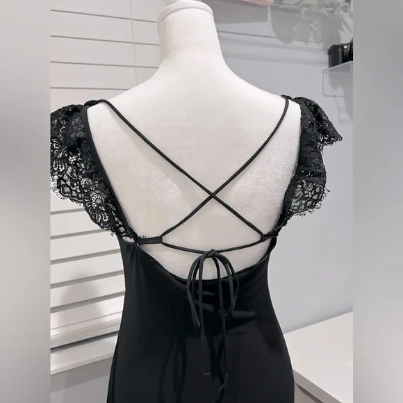 Vintage Y2K Moda International Black Midi Dress - Picture 5 of 10